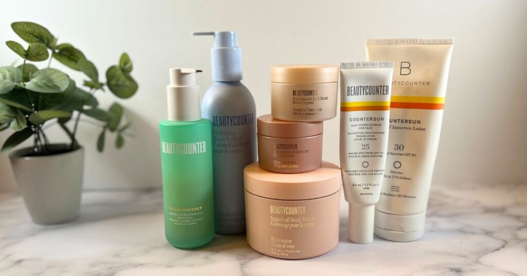 Beautycounter recommended products on counter